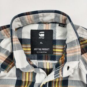 G-Star RAW Men XL Plaid Flannel Shirt Multicolor Check Casual Button Down